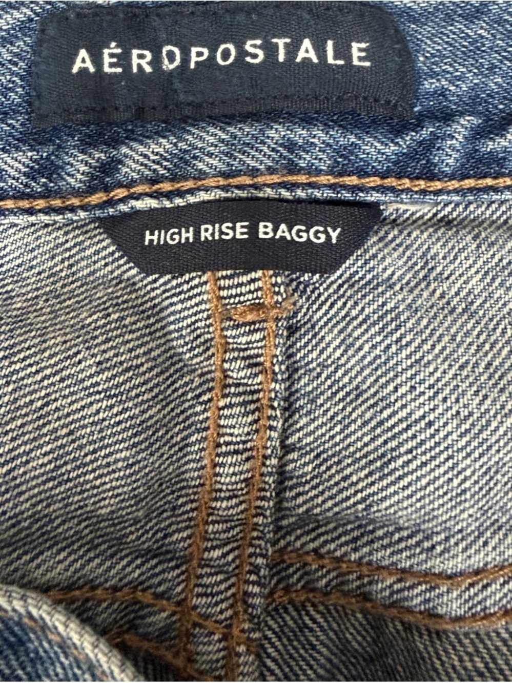 Aeropostale High-Rise Baggy Jean Classic Blue Denim - Picture 4 of 5